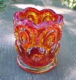 Amberina Moon and Stars Toothpick holder - Smith Glass