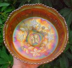 Carnival Glass Butterfly and Berry Master Berry Bowl - Old Fenton