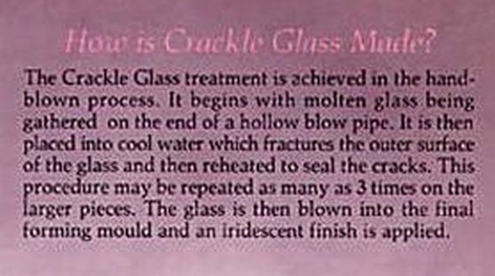 How Crackle Glass was made - Fenton 1992
