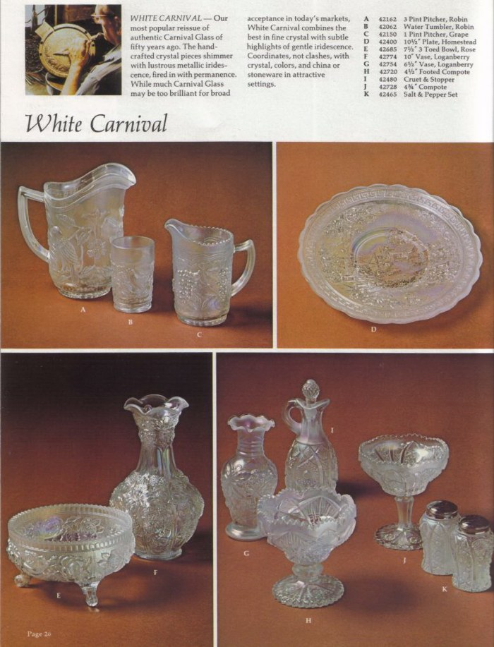 Imperial Glass Catalog 1975 - 1976 Page 26 - White Carnival