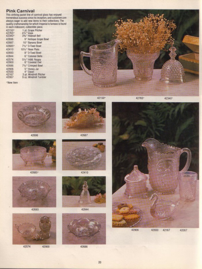 1980 Catalog Imperial Glass by Lenox - Pink Carnival Carnival