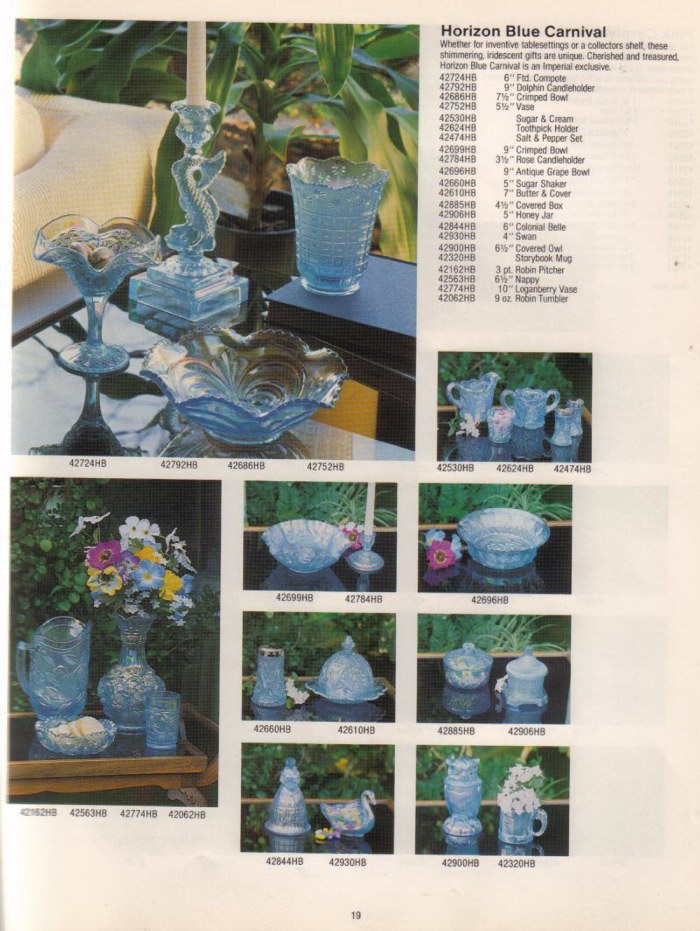 1980 Catalog Imperial Glass by Lenox - Horizon Blue Carnival
