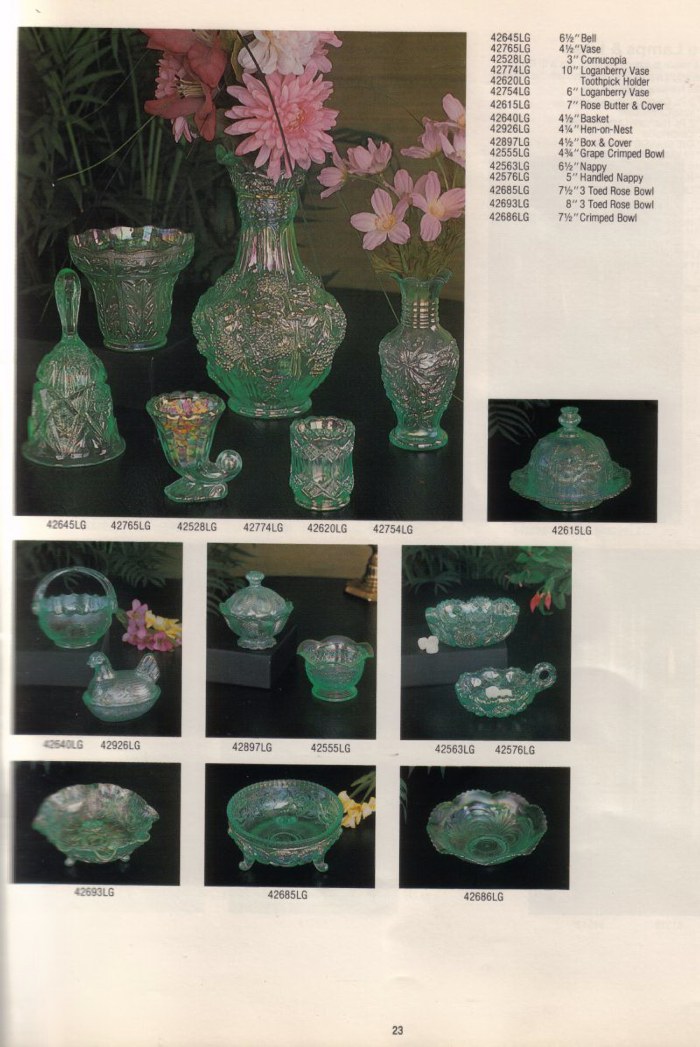 1980 Catalog Imperial Glass by Lenox - Meadow Green Carnival
