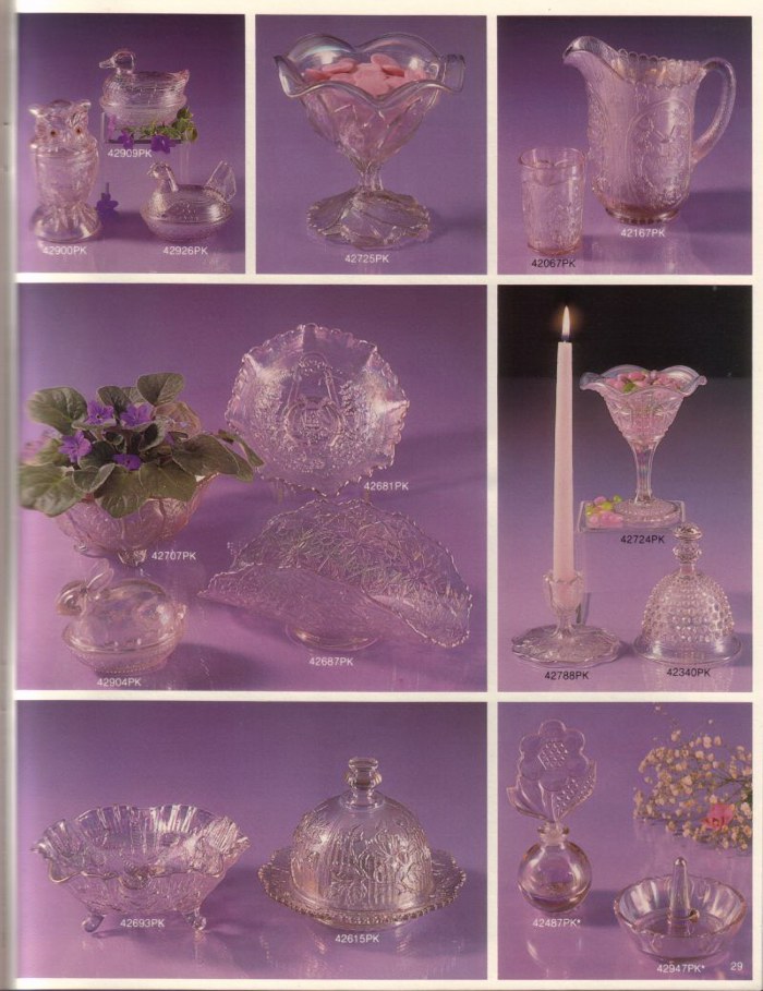 1982 - 1983 Pink Carnval Glass (Imperial's Last Catalog)