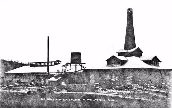 Earliest known photograph of newly constructed Fenton Factory.