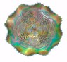 9 in.  GRAPE & CABLE - Blue opal ball-ftd. bowl