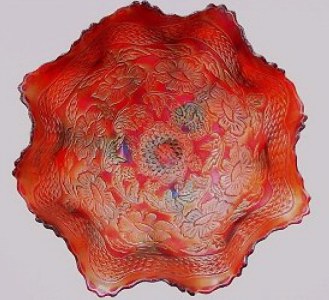 11 inch ball-footed Two Flowers bowl 