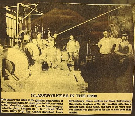 Workers in the Grinding Dept. at Cambridge
