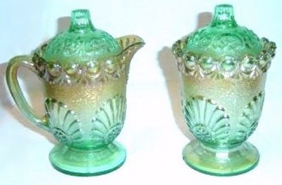 SHELL & JEWELS LIDDED CREAMER & SUGAR