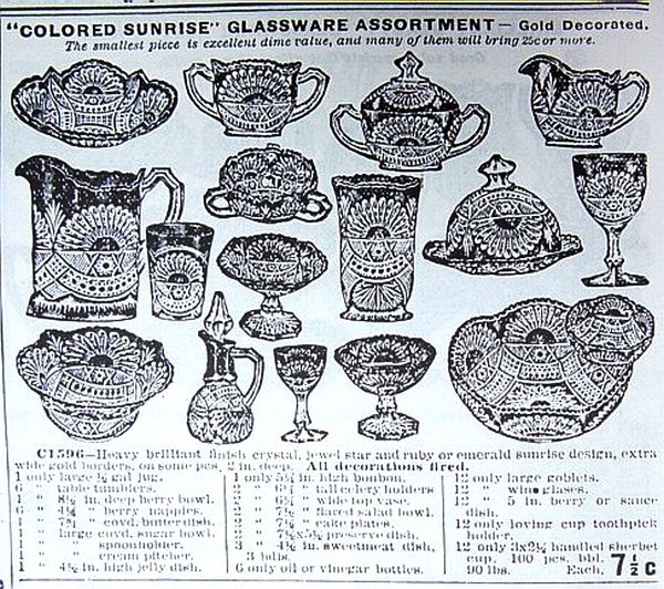 The pattern we call RISING SUN as it appears in April 1912 Butler Bros. Catalog ad