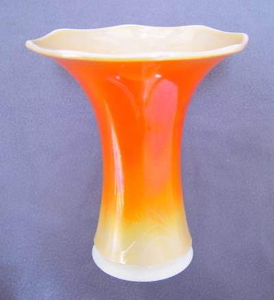 9 in. SMOOTH PANELS.-marigold over milk glass