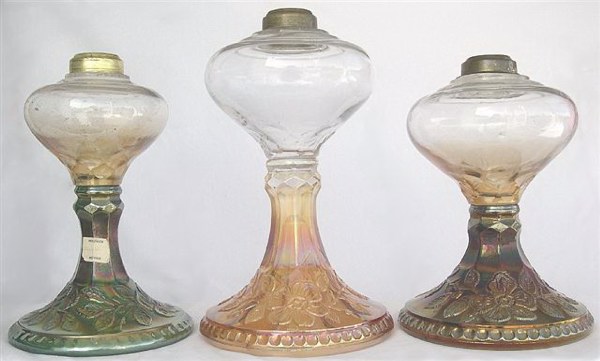 WILD ROSE lamps in Green, Marigold and Amethyst from the Brooks' Collection