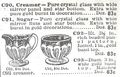 April 1906 and Spring 1906 Butler Bros. Catalogs illustrated these pieces in the Loop design