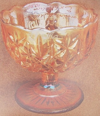 TARS & PRISMS-12cm Diam.at top x 11.2cm.high, this compote is seen engraved-Adelaide Exhibition 1930.