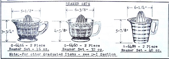 Reamers from 1937 US Glass Catalog