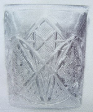 SUNBEAM Whiskey Glass in marigold-verified by John & Lucile Britt.