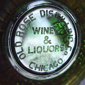 OLD ROSE DISTILLING Advertising within marie (collar base) of Stippled Grape & Cable Plate
