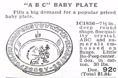 ABC Plate-Feb. 1924 Butler Bros. ad