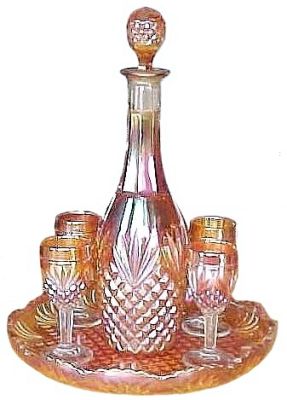 PINEAPPLE & FAN Liquor Set - Ten and one-half inch Tray