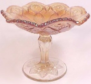 HOBSTAR BAND Compote - 4.75 in. tall x 6 in. across top.