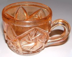 Closeup of U.S. Glass WHIRLING STAR Punch Cup