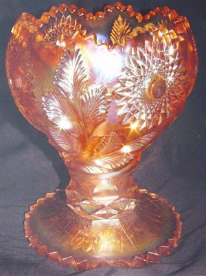 HOBSTAR & FEATHER Giant Rosebowl in marigold
