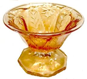 LEAF & LITTLE FLOWERS Compote in Marigold.-3 inch