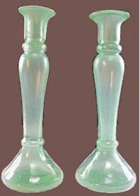 I.G. Diamond Candlesticks - 9.75. in. tall with 3.50 in. bases