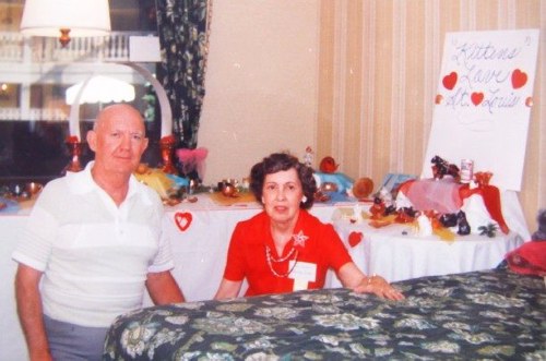 Grace & Byron Rinehart with one of their Kittens displays at a convention.