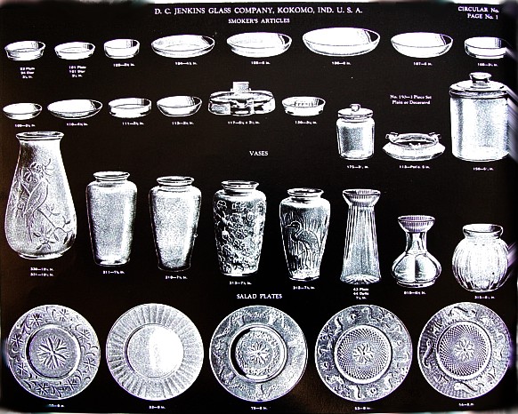 A page from the catalog of Jenkins Glass patterns put together by Kay Riley of Cicero, IN