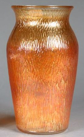 TREE BARK 7 vase made by Jeannette Glass-marked on the bottom with a J