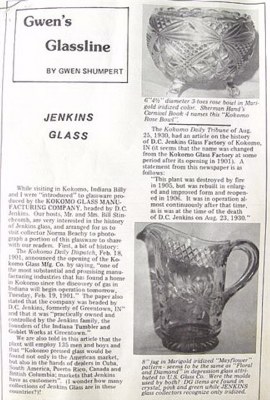 This article indicates that DIAMOND & DAISY CUT possibly was sold in marigold Carnival Glass by Jenkins Glass