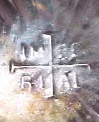 Imperial Iron Cross base mark on white SMOOTH PANELS vase