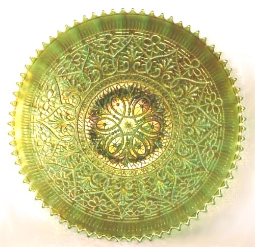 green HEARTS & FLOWERS Plate