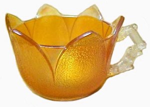 ORANGE PEEL Punch Cup in Marigold--Sherbet tops appear as cups without handles.