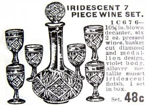 DIAMOND & SUNBURST Wine Set-Spring 1911 Butler Bros. ad