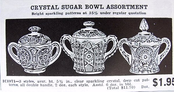 SNOW FANCY Sugar on left, among other Imperial patterns- May and July 1922 issues of Butler Bros. Catalog.