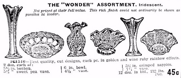 ROCOCO, MORNING GLORY, TULIP and CANE, THREE in ONE and DIAMOND RING-Santa Claus Edtion of Butler Bros. Catalog - 1910.