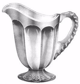 Imperial Reprint Catalog.Footed FLUTE pattern Pitcher.