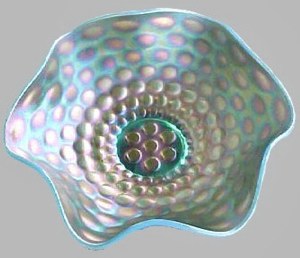PEARLY DOTS-9 in. Blue Opal bowl.