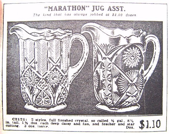 April 1912 Butler Bros. ad verifies FEATHER AND HEART and MARILYN pitchers.