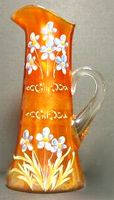 PRISM BAND with FORGET-ME-NOTS Tankard-13 in. tall-Circa 1912