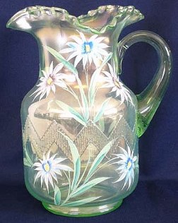 SHASTA DAISY  on Ice Green ZIG ZAG Pitcher sold for $300 in mid April 2005..