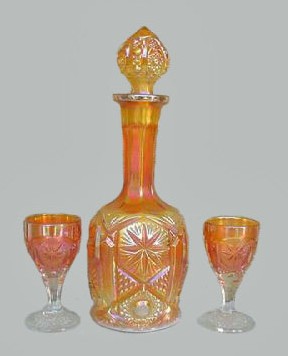 STAR & FILE Wine Set, Decanter-11 in. tall, stemmed glass-4.25 in. tall