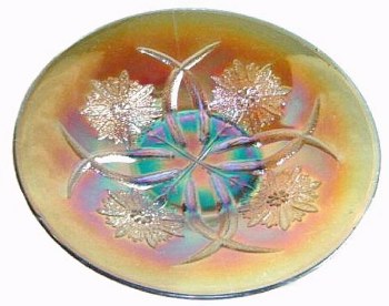 Thought to be the first blue Dugan FOUR FLOWERS Plate to surface! 9.75 in. x 1.75 in. high.
