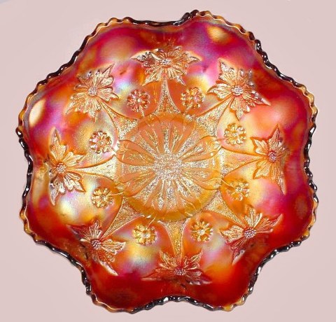 LITTLE FLOWERS 10 in.  Bowl in Red-Amberina