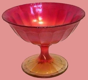 CHESTERFIELD Compote-Red-10.75 in.diam. x 7 in. tall.