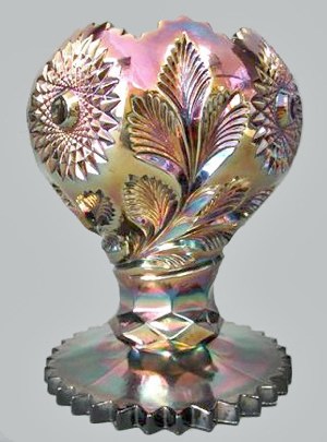 HOBSTAR & FEATHER Rosebowl-Vase in Amethyst-$900.