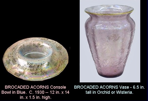 Brocaded Acorns Console and Vase.
