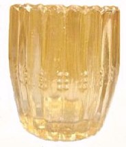 BANDED BARREL Toothpick in Marigold-1889-1910 - 2.25 in. tall x 2 in. wide.